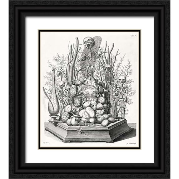 Huyberts, Cornelis 15x17 Black Ornate Wood Framed with Double Matting Museum Art Print Titled - Ad. vivim Sculpsit
