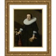 thumbnail image 1 of Huygh Pietersz Voskuyl 14x18 Gold Ornate Wood Frame and Double Matted Museum Art Print Titled - Portrait of Geertruyd Reael, Wife or Philips Denijs (1640), 1 of 4