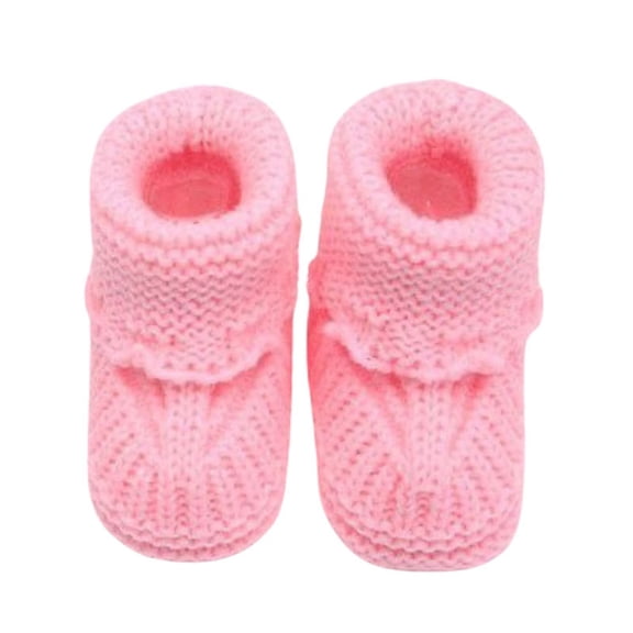 Huyun Unisex Baby Newborn Knitting Lace Crochet Shoes Buckle Shoes Stylish Footwear for Boys Girls,Pink,0-6M,Baby
