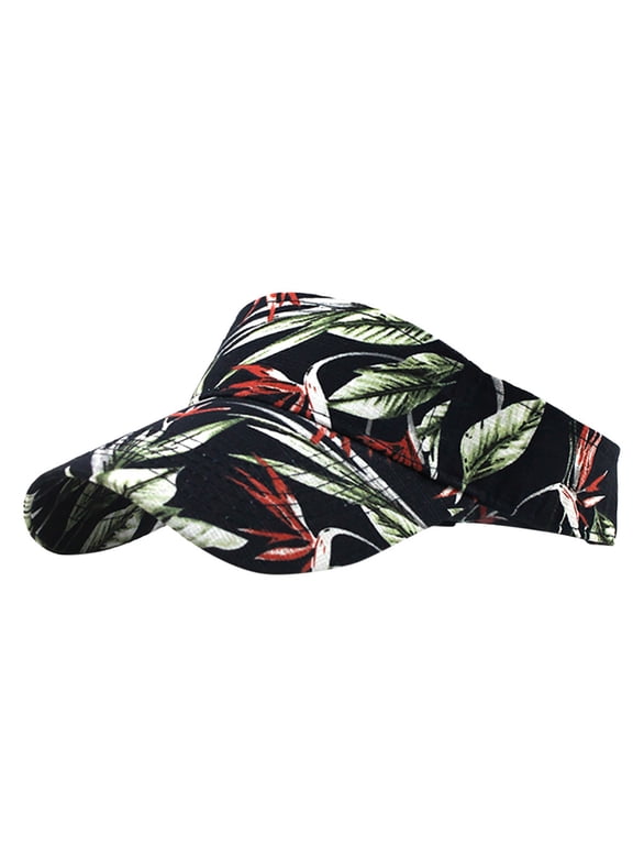 Womens Floral Wide Brim Sun Visor Hat Lightweight Packable Beach Cap with UV Protection Casual Outdoor Hat for Travel Navy