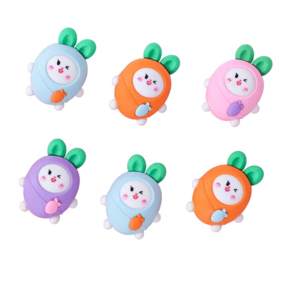 Huzdenx 1 Piece Random Color Cartoon Bunny Radish Shaped Pencil Eraser, Soft Low Residue Drawing Eraser, Paper-Friendly Writing Correction Stationery