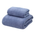 thumbnail image 1 of Huzdenx 2‑Pack Towel Set, Includes 1×Washcloth & 1×Bath Towel, Soft Absorbent Polyester Household Bath Towels for Bathroom, 27.5×55.1in Bath Towel,13.7×29.5in Hand Towel, Multiple Colors Available, 1 of 4