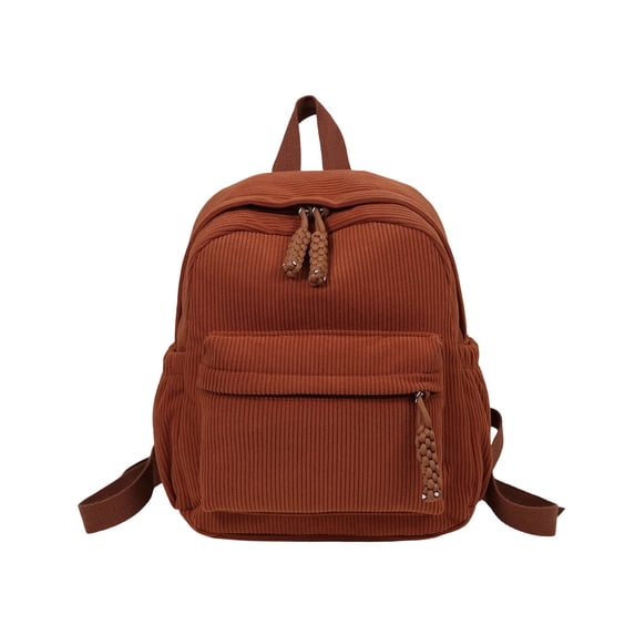 Huzdenx Corduroy Casual Backpack, Vintage Soft Corduroy Daypack, Large Capacity Lightweight Shoulder Bag for Daily Commute Outdoor Travel