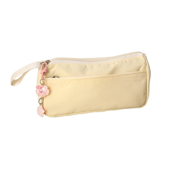 Huzdenx Fresh Pastel Color Zipper Pencil Case, High Aesthetic Cute Stationery Pouch, Soft Fabric Portable Multi-purpose Storage Bag