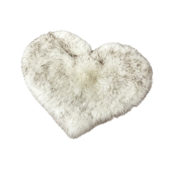 Huzdenx Heart Shaped Plush Floor Rug, Soft Fluffy Love Heart Carpet, Non Slip Cute Decorative Mat for Bedroom Living Room Bedside Indoor Home Decor