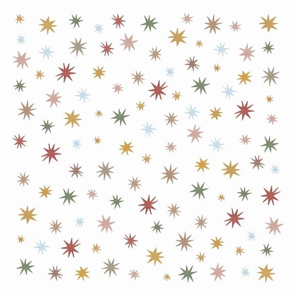 Huzdenx Morandi Star Wall Stickers, 112 Pcs Multi-Color Starburst Wall Decals, DIY Removable Star Wall Decor for Living Room Bedroom Background
