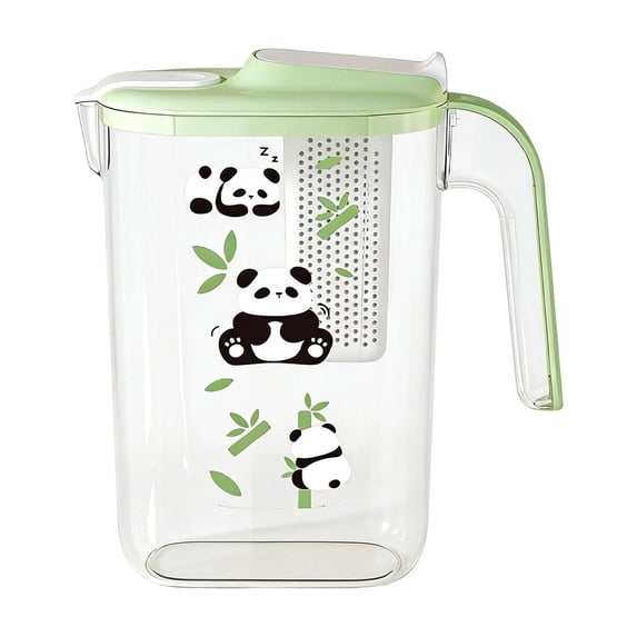 Huzdenx Plastic Cold Water Pitcher for Fruit Tea & Flower Tea, Large Capacity Leakproof Iced Beverage Jug with Lid for Home Camping