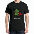thumbnail image 1 of Huzzah Frog Knight Sword Meme Quote T-Shirt – Funny Fantasy Humor – Unisex Casual Wear, 1 of 6
