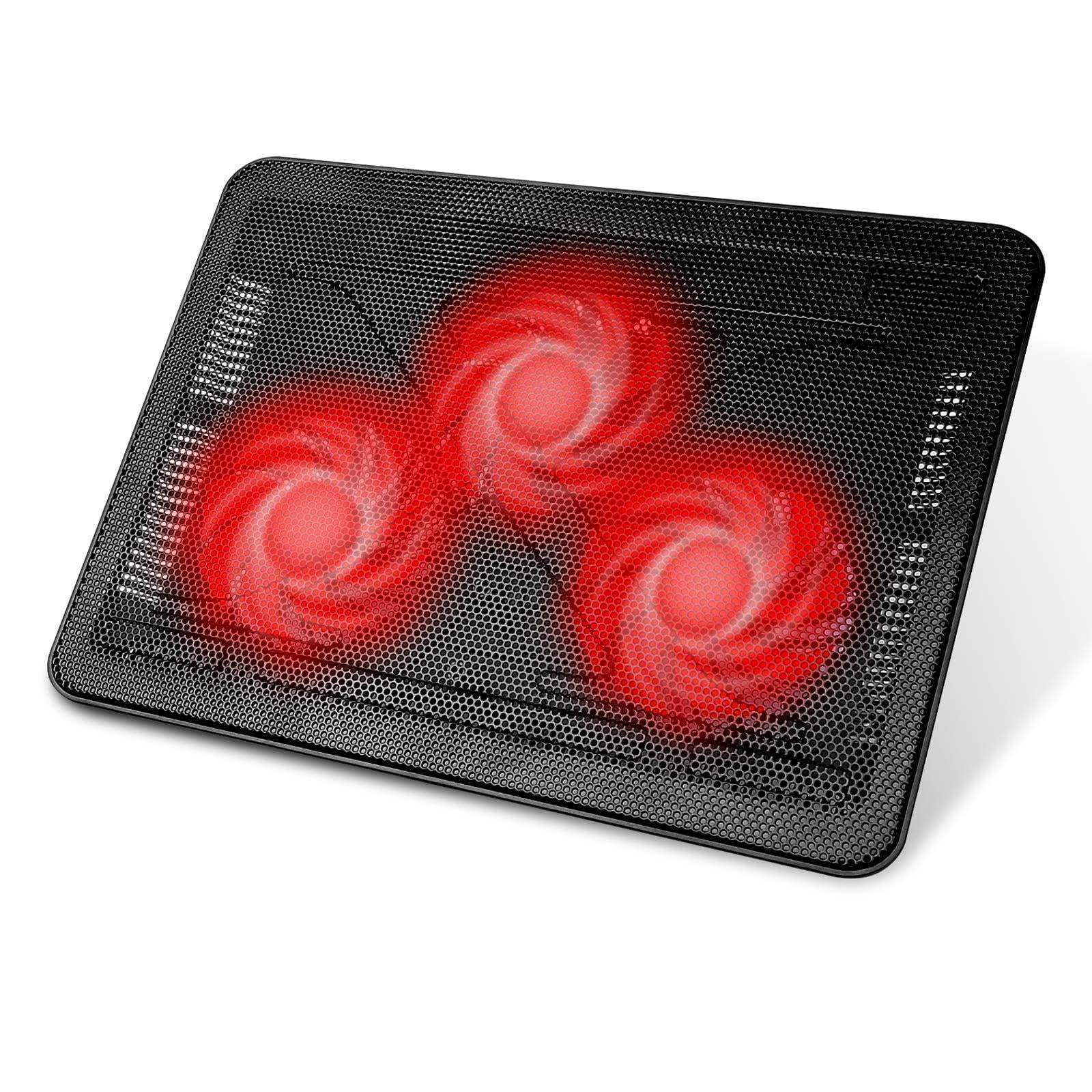 Hv-f2056 15.6-17 Inch Laptop Cooler Pad - Slim Portable Usb (3 Fans) (black+red)