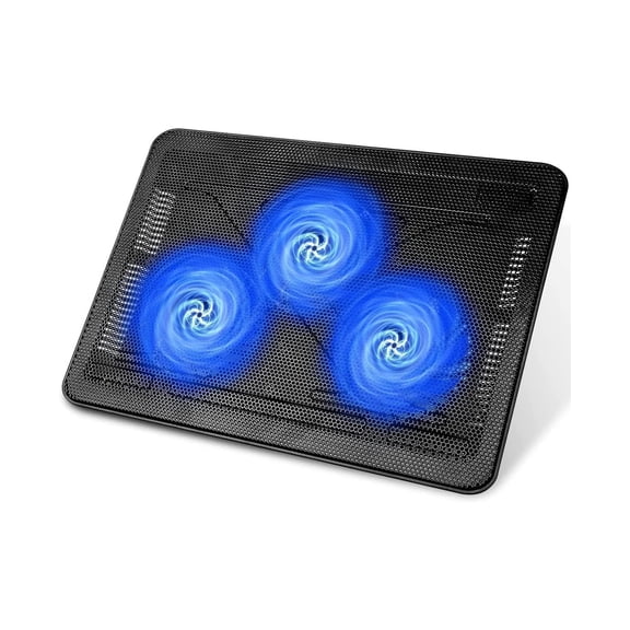 Hv-f2056 15.6"-17" Laptop Cooler Pad - Slim Portable Usb (3 Fans)  Black/blue
