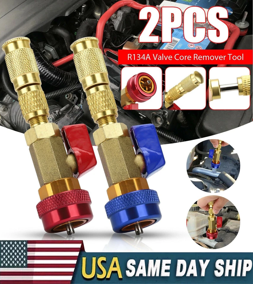 Hvac Ac R134A R12 Valve Core High & Low Pressure Quick Remover Install ...