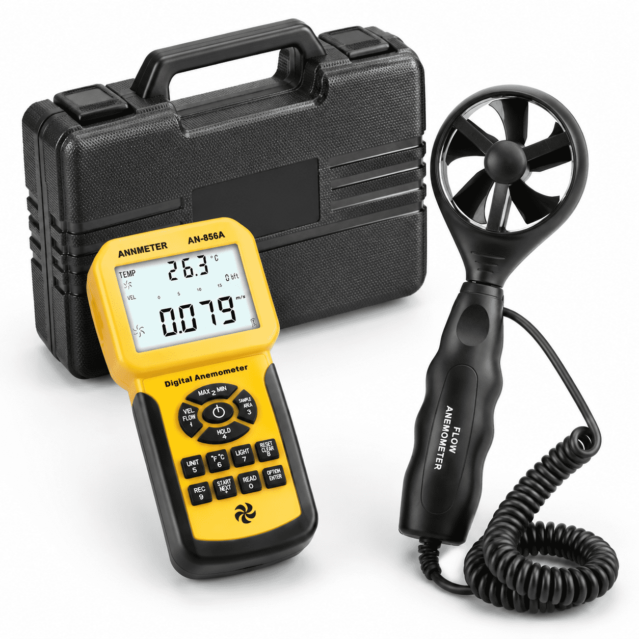 Hvac Air Flow Cfm Meter Pro Anemometer Split Wind Sensor Ai-856a ...