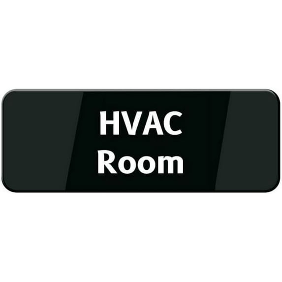 Hvac Room Door Sign - Highly Visible Plastic Placard Adhesive Back - Great Use For Restaurants, Hotels & Offices