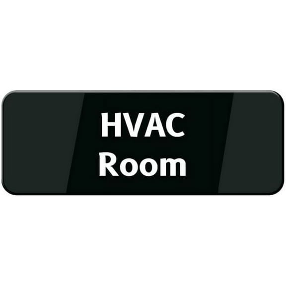 Hvac Room Door Sign - Highly Visible Plastic Placard Adhesive Back - Great Use For Restaurants, Hotels & Offices
