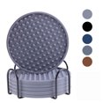 thumbnail image 1 of Hvacstar Coasters for Drinks, Non-Slip Deep Groove Cup Mat, Heat Resistant Coasters for Coffee Table, Set of 6(Gray), 1 of 6