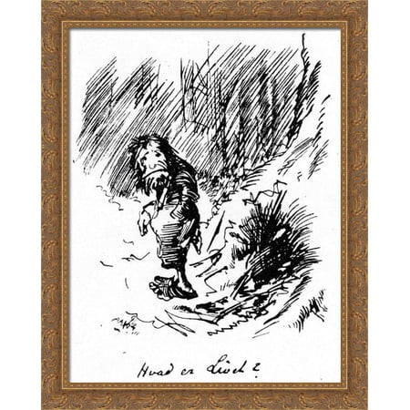 Hvad Er Divel 28x34 Large Gold Ornate Wood Framed Canvas Art by Theodor Severin Kittelsen