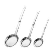 Hvanam Sieve Fine Mesh Strainer Set Stainless Steel Metal Flat Cooking Skimmer Ladle Colander With Handle Food Strainer Kitchen Tools For Kitchen Baking Oil Filter Flour Sifter Foam,L M Small 3Pack