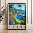 thumbnail image 1 of Hvar Croatia Travel Print, Adriatic Sea Coastal Art, Unframed Paper Poster 11x14in, 1 of 4