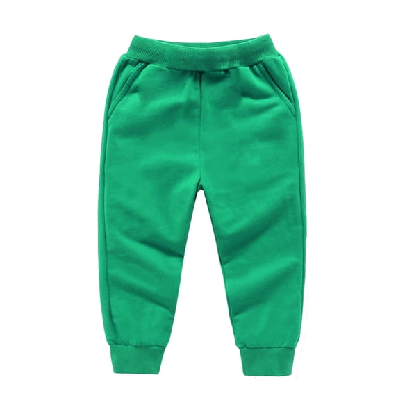Hvarlaun Toddler Boys School Pants Basic Solid Sweatpants with Pockets, Elastic Waist Pull-On Cuffed Joggers for Back to School, Sizes 12M-10Y