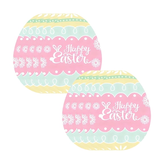 Hvmvliv 10-Pack Easter Party Plates Colorful Disposable Paper Plates for Holiday Dinner, 23cm & 18cm, Easter Themed Patterns, for Indoor & Outdoor Multicolor