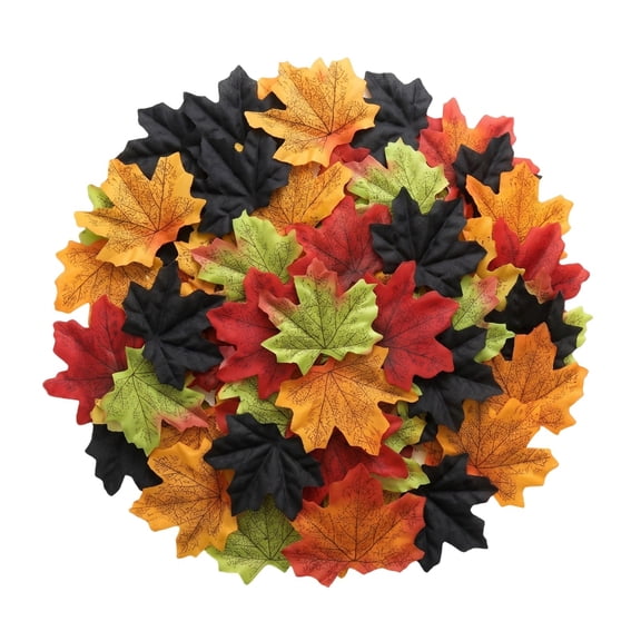 Hvmvliv 100 Pack Artificial Maple Leaves Multicolor Fall Scene Decor for Thanksgiving Halloween Wreath Table Scatter Craft