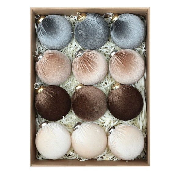 Hvmvliv 12-Pack 8cm Christmas Ornaments Holiday Decoration Pendants Christmas Tree Decorations Mixed Color Scheme Multicolor