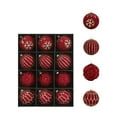 thumbnail image 1 of Hvmvliv 12-Piece 8cm Burgundy Velvet Christmas Balls Three Dimensional Hanging Tree Decorations Red, 1 of 6