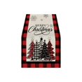 thumbnail image 1 of Hvmvliv 12x71 Inch Christmas Linen Table Runner with Holiday Patterns for Dining Table Home Party Table Runners Decoration Multicolor, 1 of 6