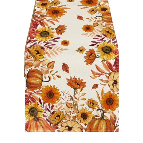 Hvmvliv 12x71 Inch Halloween Fall Harvest Table Runner with Ghost Web Striped Design for Dining Table Farmhouse Kitchen Indoor Outdoor Party Decor Multicolor