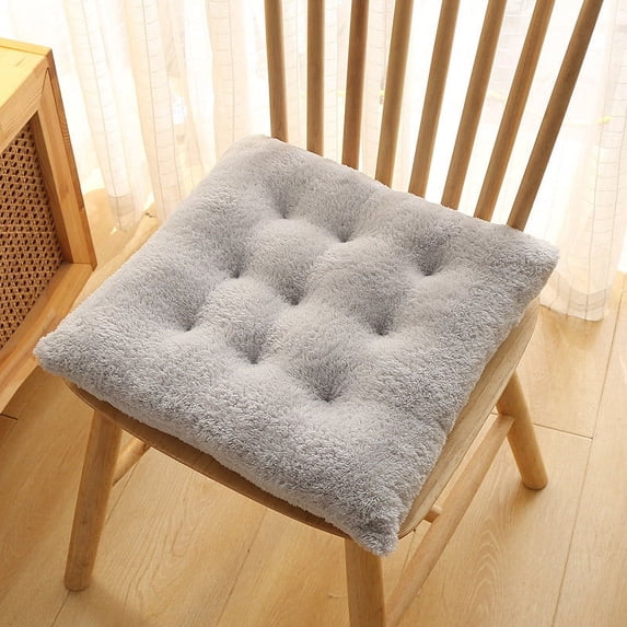 Hvmvliv 15.74X15.74in Solid Color Frosted Seating Cushion,Soft Dining Chair Cushion,Office Seat Cushion,Non-Fading,Thick Soft Padding,All-Season Use,Machine Washable Cover Gray