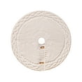 thumbnail image 1 of Hvmvliv 18in Knitted Christmas Tree Skirt Round Boho Xmas Tree Skirts Christmas Tree Base Cover Carpet for Xmas Party Decoration White, 1 of 6