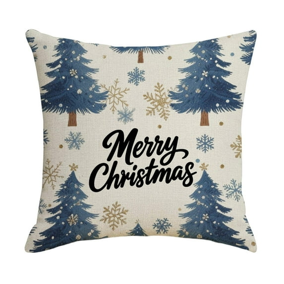 Hvmvliv 18x18 Inch Dark Blue Christmas Tree Pillow Set Festival Decoration Living Room Cushion Set Multicolor
