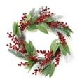 thumbnail image 1 of Hvmvliv 19.69in Simulated Red Fruit Christmas Wreath Pine Needle Leaf with Frost Wreath for Window Layout Door Hanging Outdoor Christmas Decoration Green, 1 of 8