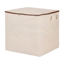 Hvmvliv 1Pc Clothes Organizer Blanket Storage Closet Organizers and Storages Clothes Storage Bag Foldable Storages Bin Sturdy Zipper with Reinforced Handle for Comforter Clothing Beige