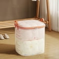 thumbnail image 1 of Hvmvliv 1Pc Clothes Organizer Clothes Storage Bags, Clear Storage Containers with Reinforced Handle, Sturdy Zipper, Closet Organizer for Blanket, Comforter, Pillow, Bedding White, 1 of 6