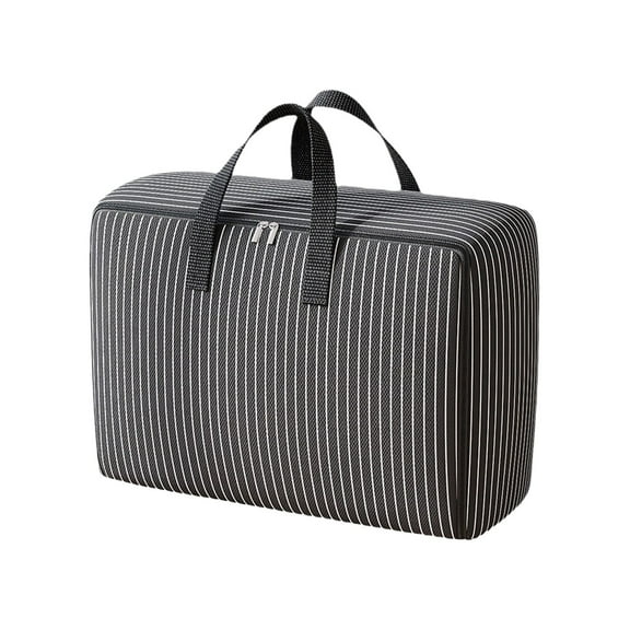 Hvmvliv 1Pc Moving Bag Heavy Duty Storage with Reinforced Handles Oversized Storage Bags for Clotheing Tote Thickened 2-Zipper for Space Saving Black