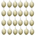 thumbnail image 1 of Hvmvliv 24-Pack Faux Speckled Easter Egg Ornaments, 1.57 Inch Realistic Beige Hanging Decor for Tree Wreath Table Centerpiece Holiday Festival Beige, 1 of 6