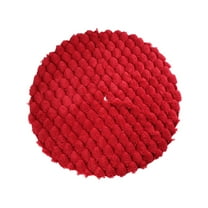 Hvmvliv 35in Christmas Tree Skirt Velvet Red Plaid Xmas Tree Carpet for Home Tree Base Cover Mats for Christmas Party Decoration Red