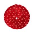 thumbnail image 1 of Hvmvliv 35in Red Velvet Christmas Tree Skirt Sequin Golden Snowflake Pattern Xmas Tree Skirt for Christmas Base Decoration Red, 1 of 8