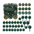 thumbnail image 1 of Hvmvliv 42-Piece Flocked Christmas Balls Set Multiple Styles Tree Decorations Bulk Holiday Ornaments Green, 1 of 6