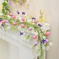 thumbnail image 1 of Hvmvliv 47in Easter Eggs Vines Spring Garland, Colorful Door Wall Decoration with Artificial Leaves for Home Indoor Outdoor Holiday Green, 1 of 9