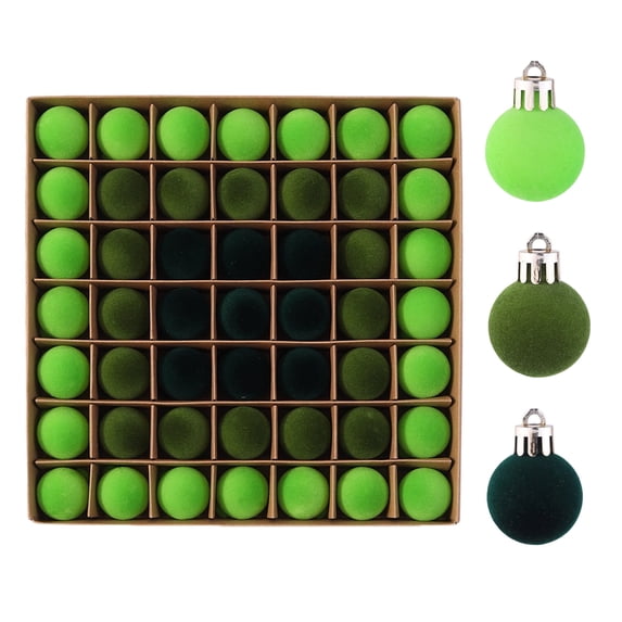 Hvmvliv 49 Pack Velvet Christmas Balls Flocked Tree Ornaments Plastic Hanging for Xmas Tree Holiday Decor