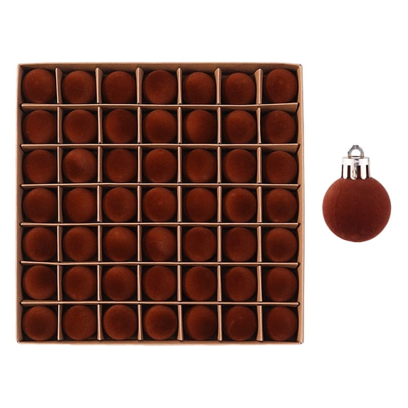 Hvmvliv 49 Pack Velvet Christmas Balls Flocked Tree Ornaments Plastic Hanging for Xmas Tree Holiday Decor
