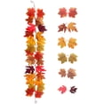 thumbnail image 1 of Hvmvliv 4ft Simulated Maple Leaf Decorative Garland with Embossed Vein Texture for Halloween Thanksgiving Home Hanging Decor Orange, 1 of 7