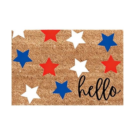Hvmvliv 4th of July Front Porch Rug Independence Day Non Slip Doormat Patriotic Pattern Entrance Rug 40x60cm Polyester Quick Drying Indoor Outdoor Entryway Floor Mat