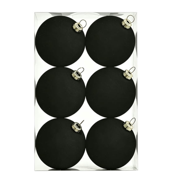 Hvmvliv 6 Pack Flocked Christmas Tree Ball Ornaments with Soft Velvet Finish for Xmas Holiday Decor