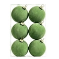thumbnail image 1 of Hvmvliv 6 Pack Flocked Christmas Tree Ball Ornaments with Soft Velvet Finish for Xmas Holiday Decor, 1 of 7