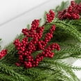 thumbnail image 1 of Hvmvliv 6ft Christmas Garland with Red Berries Artificial Christmas Garlands Decoration Stair Handrail Table Decoration Green, 1 of 9
