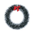 thumbnail image 1 of Hvmvliv 9.84in Christmas Bow Wreath Tinsel Xmas Wreath for Front Door Decoration with Bow Outdoor Christmas Decoration White, 1 of 5