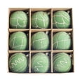 thumbnail image 1 of Hvmvliv 9 Pack Light Green Flocked Christmas Ball Ornaments with Glitter in Gift Box for Xmas Tree Decor, 1 of 6
